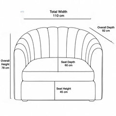 Modern Curved Fluted Accent Armchair (1-Seater)