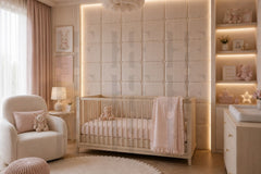 Safe & Soft Cushioned Tufted Wall Padding – Cozy Kids' Room Decor