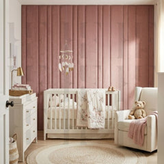Kids Soft Wall Padding Panels Floating Headboard Vertical Slats Playroom Bed
