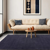 York Navy Wool Rug Contemporary 160x230cm M&S Living Room Bedroom Asiatic RRP550