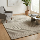 Hague Taupe Premium Wool Rug 200x290cm,Living Room Bedroom By Asiatic RRP450