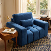 Aria Modern Blue Velvet Accent Armchair (1-Seater)