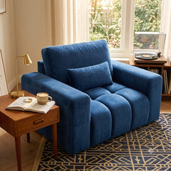 Aria Modern Blue Velvet Accent Armchair (1-Seater)