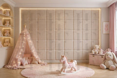 Safe & Soft Cushioned Tufted Wall Padding – Cozy Kids' Room Decor