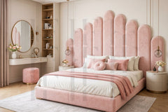 Dreamy Arched Upholstered Wall Panels – Elegant Soft Bedroom Decor