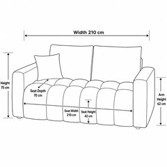 Aria Modern Blue Velvet 2-Seater Loveseat Sofa
