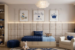 Modern Tufted Square Boys Wall Panels – Sleek Architectural Bedroom Decor