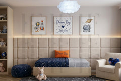 Modern Tufted Square Boys Wall Panels – Sleek Architectural Bedroom Decor