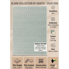 Duck Egg Sloan Rug 160x230cm M&S, Living Room & Bedroom By Asiatic RRP550