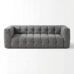 Modern Velvet 2-Seater Grid Tufted Loveseat