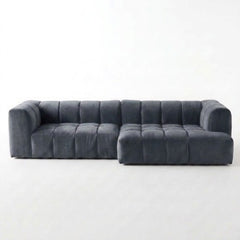 Crimson Modern Velvet 3-Seater Modular Grid Sofa