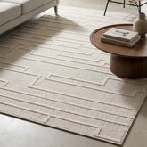 Ivory Camber Track Contemporary Rug 160x230cm, Livingroom Bedroom Asiatic RRP310