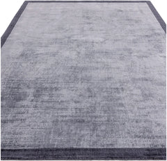 Blade Border Navy Contemporary Rug 160x230cm, M&S Living Room By Asiatic