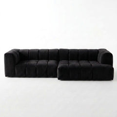 Crimson Modern Velvet 3-Seater Modular Grid Sofa