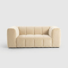 Crimson Modern Velvet 3-Seater Modular Grid Sofa