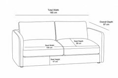 Serene Modern 2-Seater Fabric Loveseat