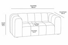 Crimson Modern Velvet 2-Seater Grid Loveseat