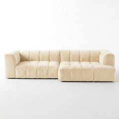 Crimson Modern Velvet 3-Seater Modular Grid Sofa