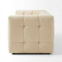 Modern Velvet 2-Seater Grid Tufted Loveseat