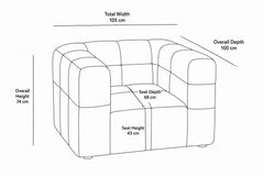Modern Velvet Accent Grid tufted (1-Seater)