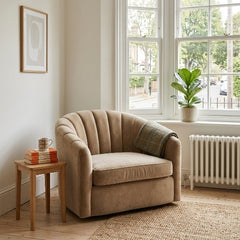 Modern Curved Fluted Accent Armchair (1-Seater)