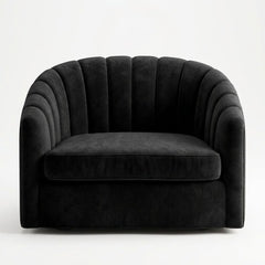 Modern Curved Fluted Accent Armchair (1-Seater)