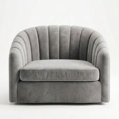 Modern Curved Fluted Accent Armchair (1-Seater)