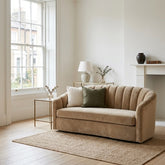 Modern Curved Fluted 2-Seater Loveseat