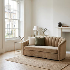 Modern Curved Fluted 2-Seater Loveseat