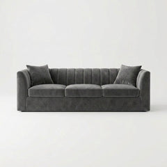 Modern Vertical Channel-Tufted 3-Seater Sofa