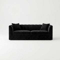 Modern Vertical Channel-Tufted 3-Seater Sofa