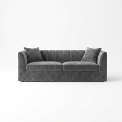 Modern Vertical Channel-Tufted 3-Seater Sofa