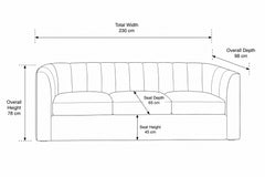 Modern Vertical Channel-Tufted 3-Seater Sofa