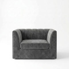 Modern Vertical Channel-Tufted 3-Seater Sofa