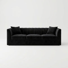 Modern Vertical Channel-Tufted 3-Seater Sofa