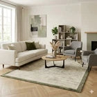 Sage Blade Border contemporary Rug 160x230cm, Living Room Bedroom Asiatic RRP450