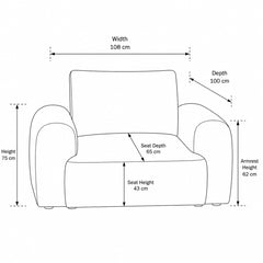 Aria Modern Fabric Armchair (1 Seater)