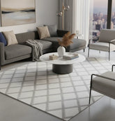 Silver Diamond Dixon Rug 160x230cm M&S, Living Room & Bedroom By Asiatic
