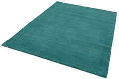 York Teal Wool Rug Contemporary 160x230cm M&S Living Room Bedroom Asiatic