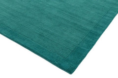 York Teal Wool Rug Contemporary 160x230cm M&S Living Room Bedroom Asiatic