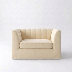 Modern Vertical Channel-Tufted 3-Seater Sofa