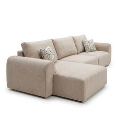 Aria Modern 3-Seater Fabric Sofa with Chaise Lounge