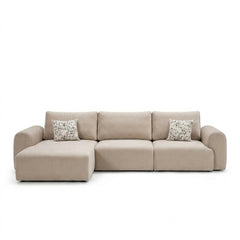 Aria Modern 3-Seater Fabric Sofa with Chaise Lounge