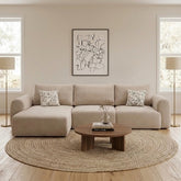 Aria Modern 3-Seater Fabric Sofa with Chaise Lounge