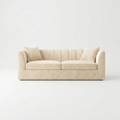 Modern Vertical Channel-Tufted 2-Seater Loveseat
