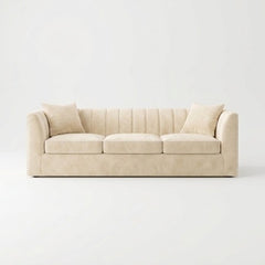Modern Vertical Channel-Tufted 3-Seater Sofa