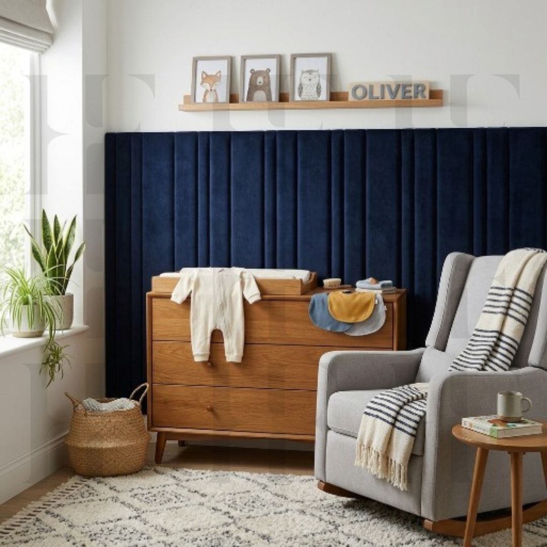 Kids Soft Wall Padding Panels Floating Headboard Vertical Slats Playroom Bed