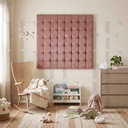 Soft Padded Tufted Grid Safety Wall Panels & Protective Floating Headboard