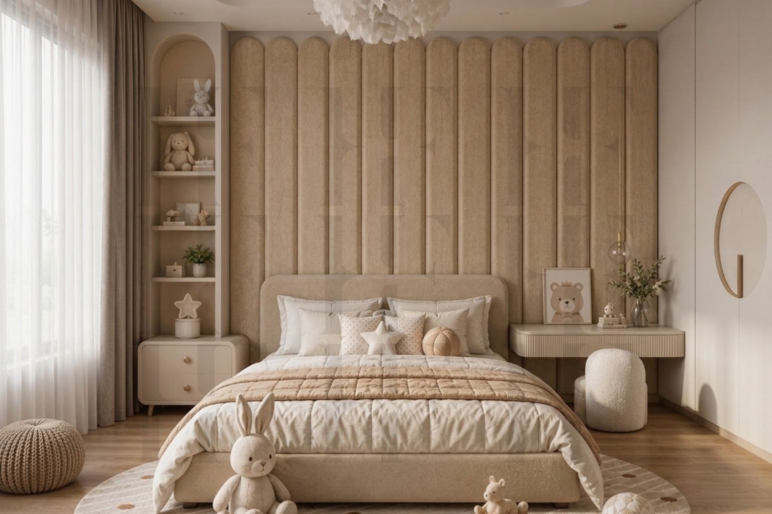 Dreamy Arched Upholstered Wall Panels – Elegant Soft Bedroom Decor