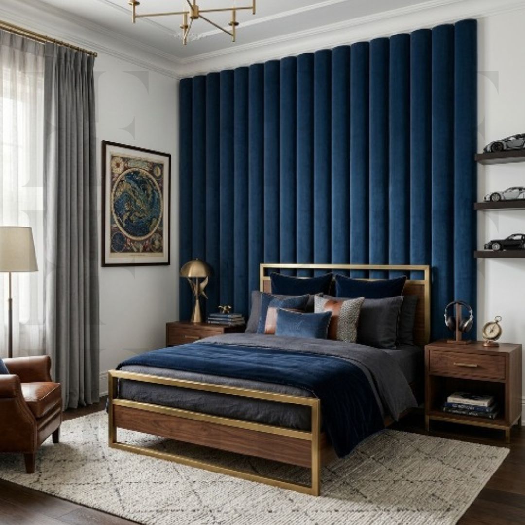 Premium 3D Velvet Cylindrical Wall Panels for Boys Room – Floating Headboard DIY